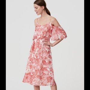 NWT LOFT Botanic Cold Shoulder Dress, Size XSP